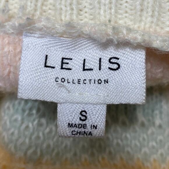 Le Lis Multicolor Colorblock Fleece Long Sleeve Crewneck Sweater Top Size S - Picture 3 of 4